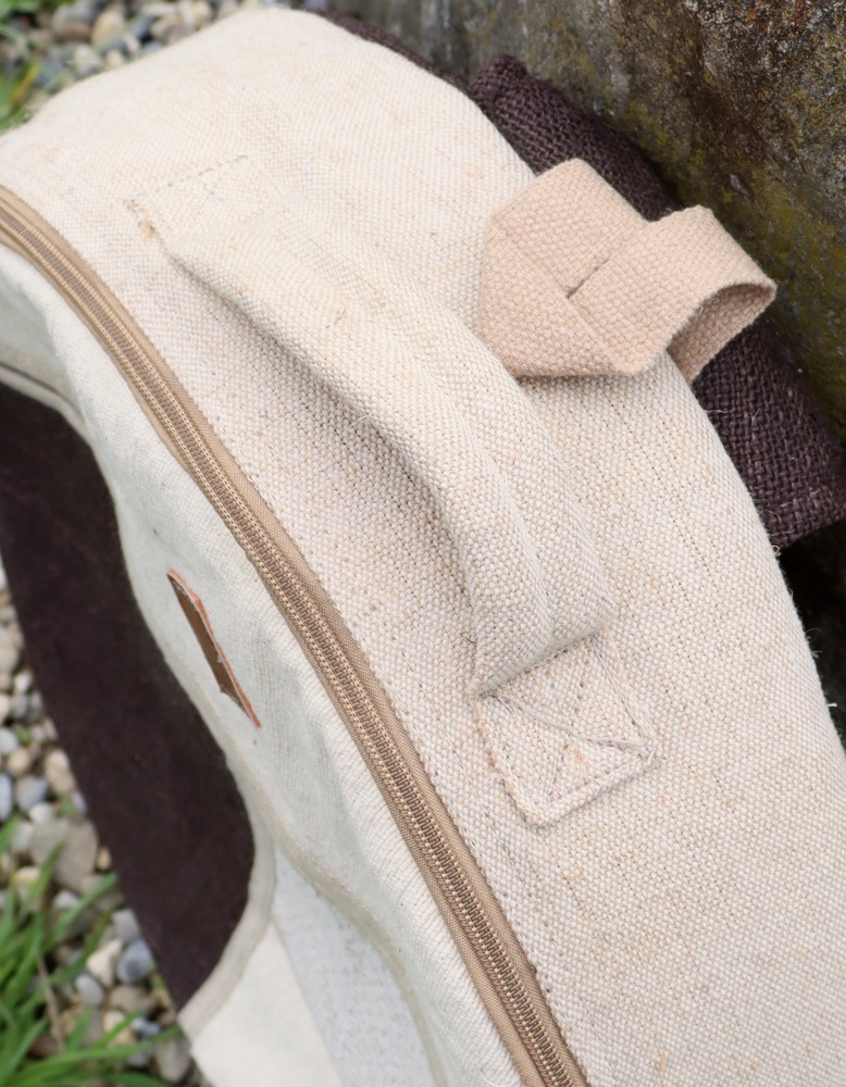 Trommeltasche Hanf mit Rucksackgurten 35-37  cm