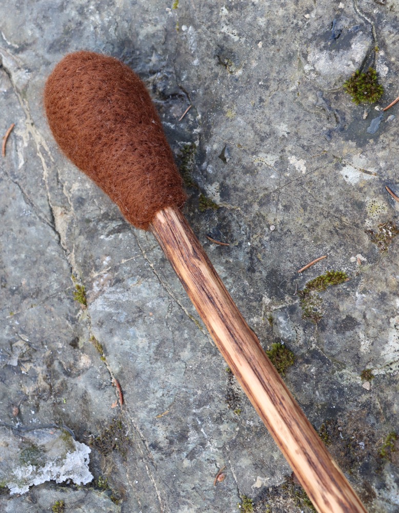 Trommel Schlägel Filzkopf braun Trommelgrösse 50-55 cm