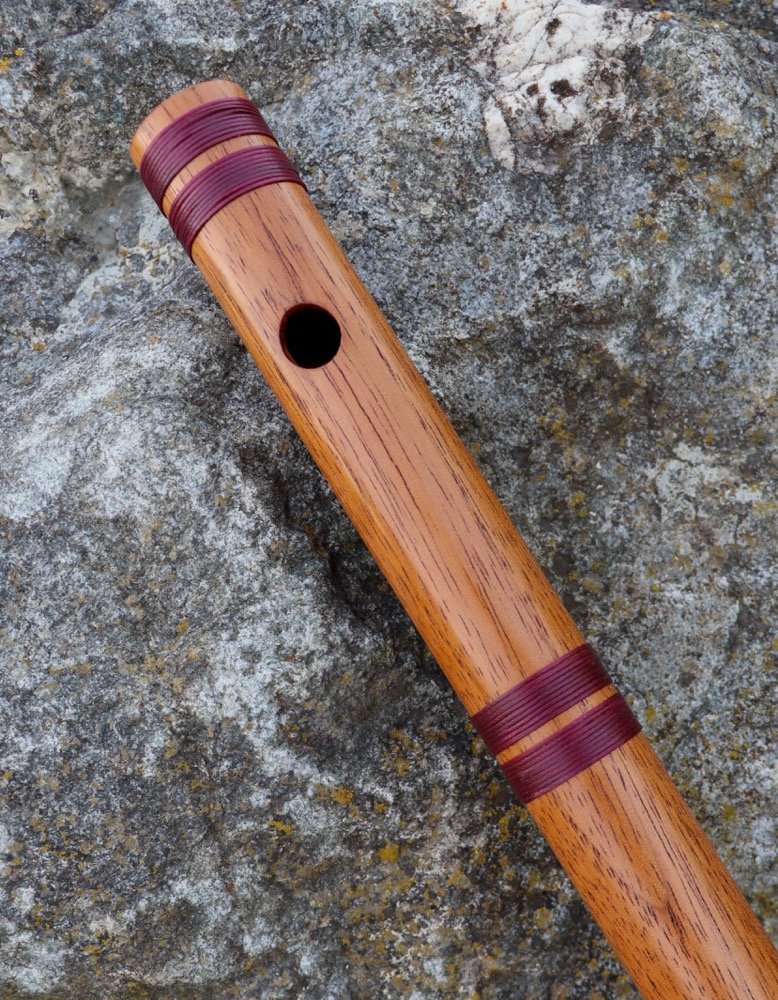 Bansuri Flöte aus Mahagoni Holz E 440 hz