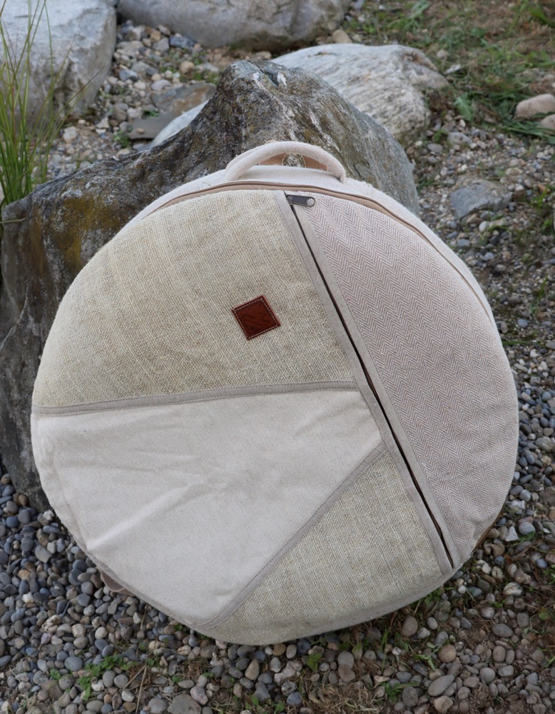 Trommeltasche Hanf mit Rucksackgurten 50 - 52 cm 