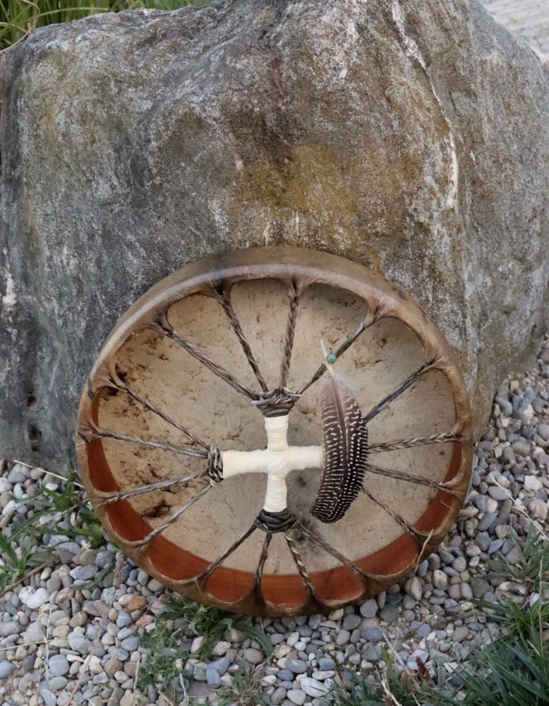 Neumondritual Trommel August 26 Rothirsch Bulle 35 cm