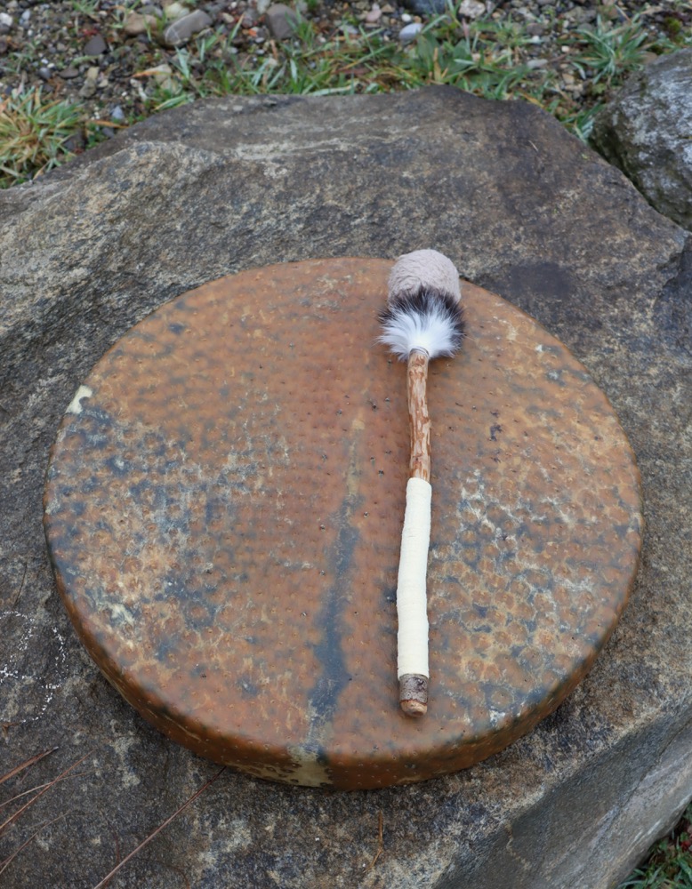 Vollmondritual Trommel Dez. 25 Vogel Strauss 46 cm