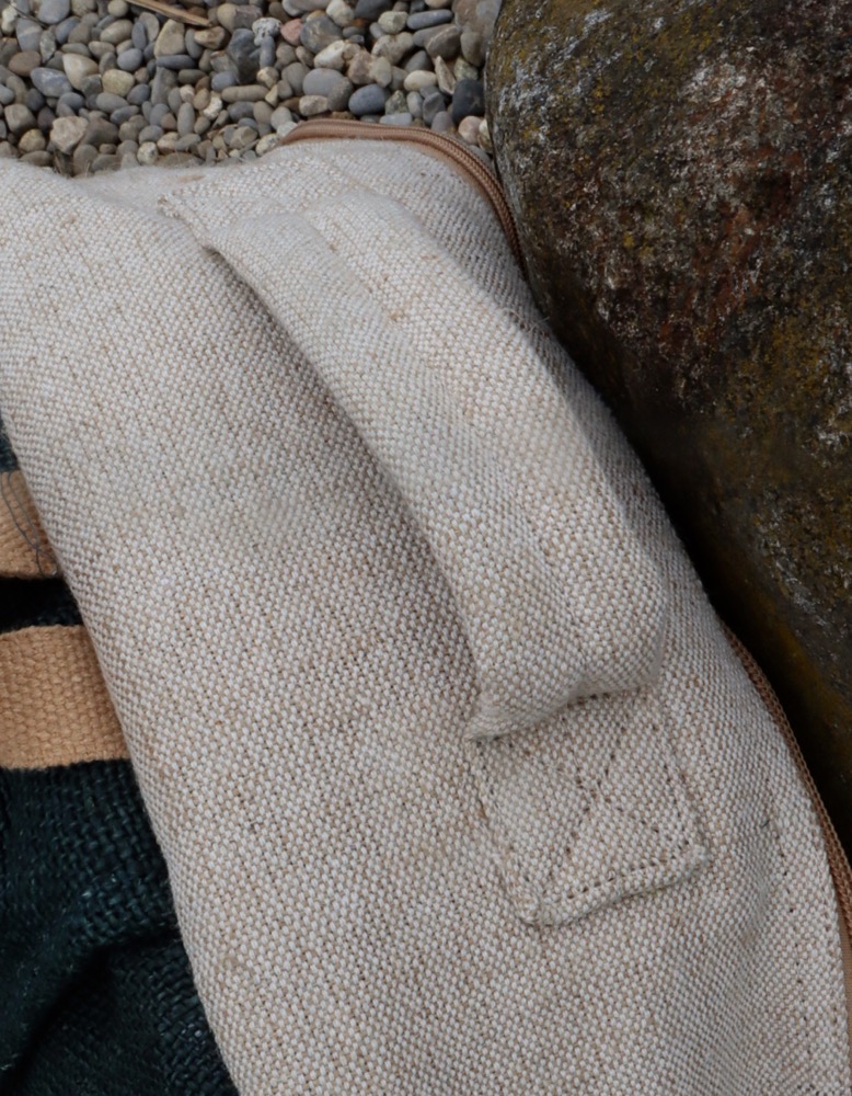 Trommeltasche Hanf mit Rucksackgurten 40 bis 43 cm 