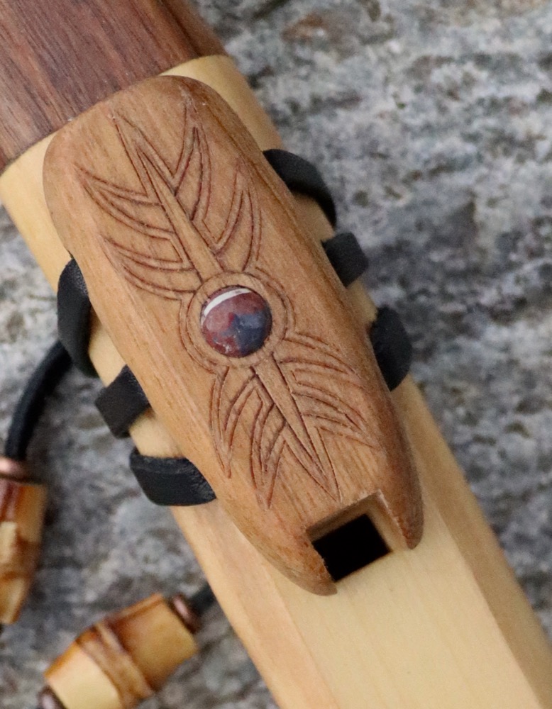 Gebetsflöte Hartriegel G Flöte  red Jasper 440 hz 