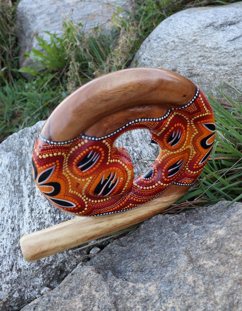 Reise Didgeridoo Didgeschnecke Teak C# 440 hz