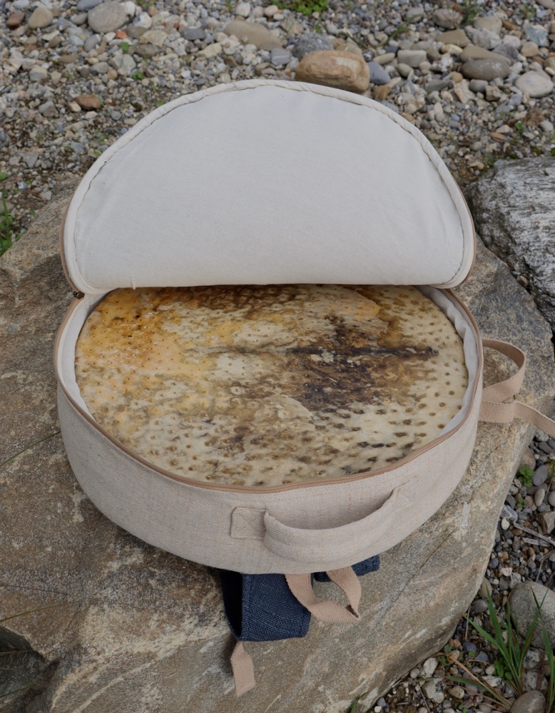 Trommeltasche Hanf mit Rucksackgurten 45/46 cm 