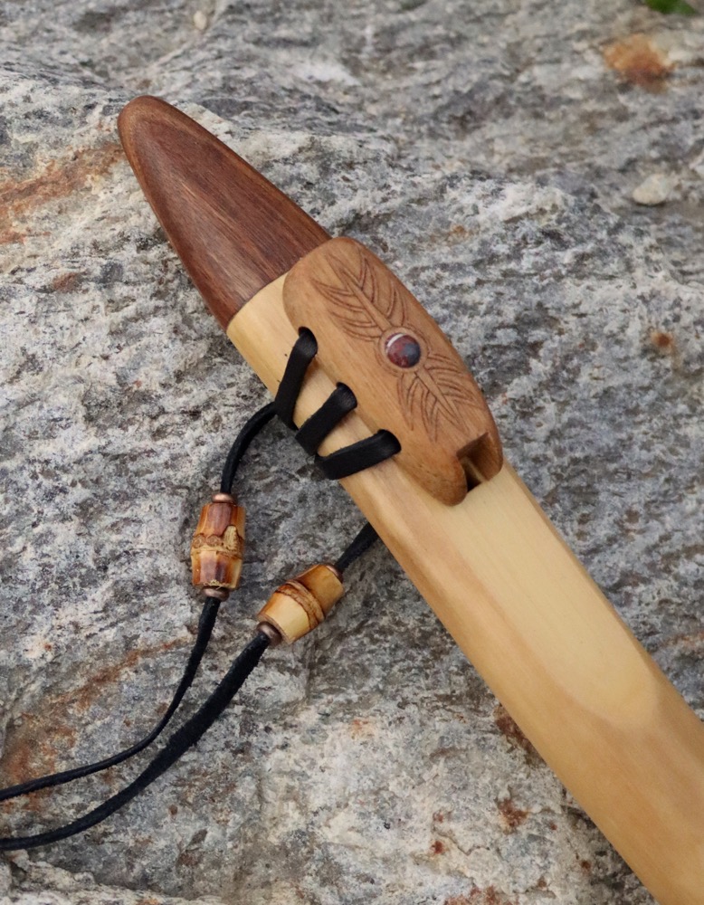 Gebetsflöte Hartriegel G Flöte  red Jasper 440 hz 