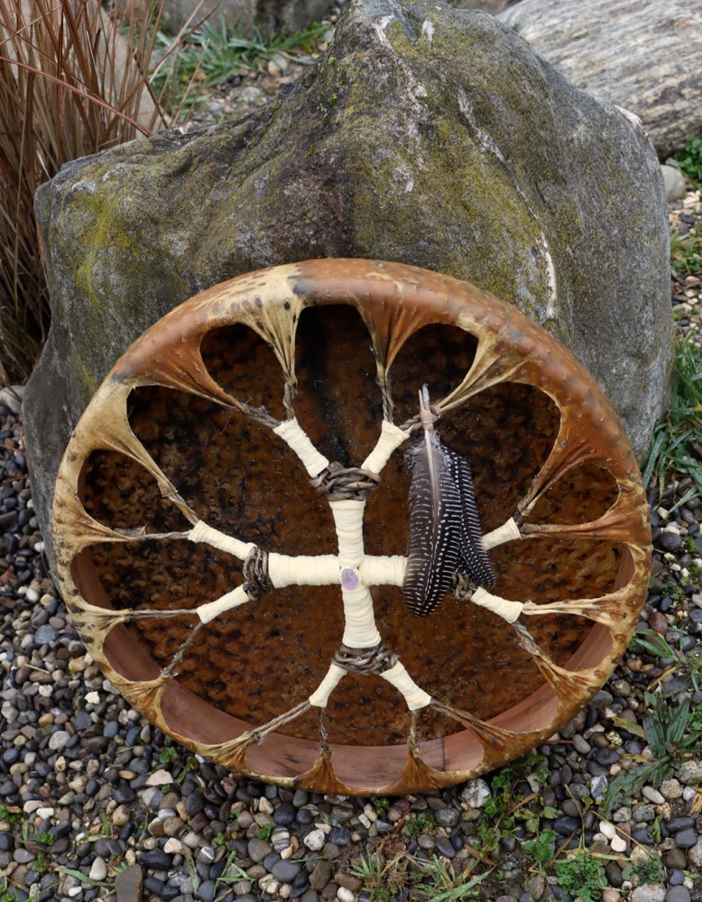 Vollmondritual Trommel Dez. 25 Vogel Strauss 46 cm