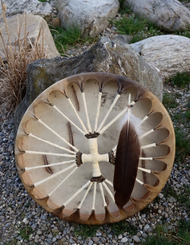 Erdentrommel Vollmond März 2026 Rothirsch Bulle 56 cm