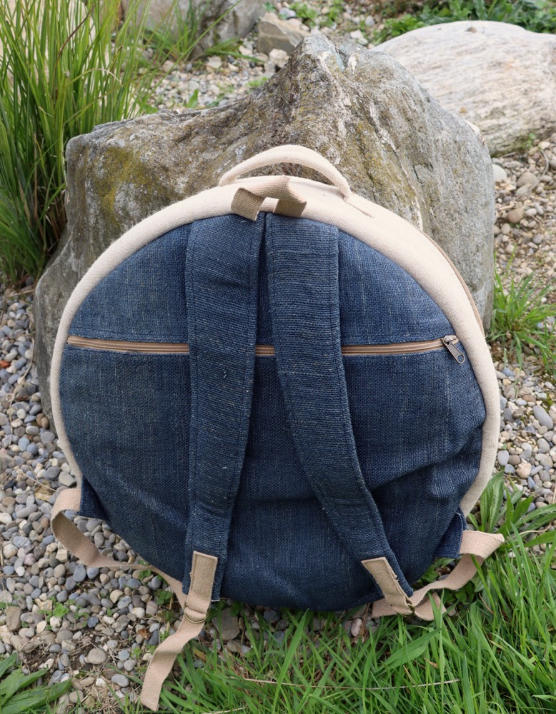 Trommeltasche Hanf mit Rucksackgurten 45/46 cm 