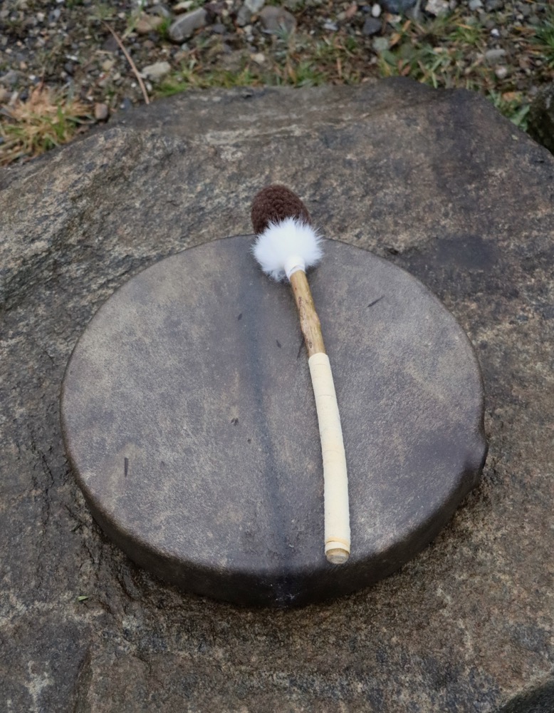 Edelstein Trommel Vollmond Feb. 26 Rothirsch Kuh 35,5 cm