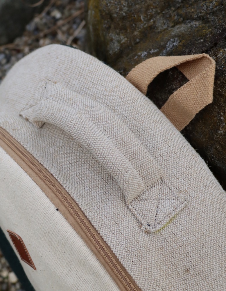 Trommeltasche Hanf mit Rucksackgurten 45/46 cm 