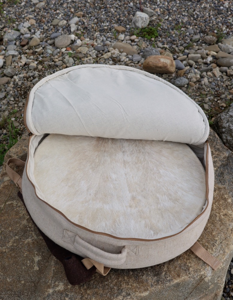 Trommeltasche Hanf mit Rucksackgurten 50/51 cm
