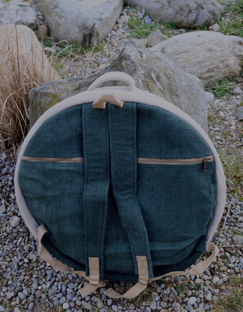 Trommeltasche Hanf mit Rucksackgurten 50/51 cm 