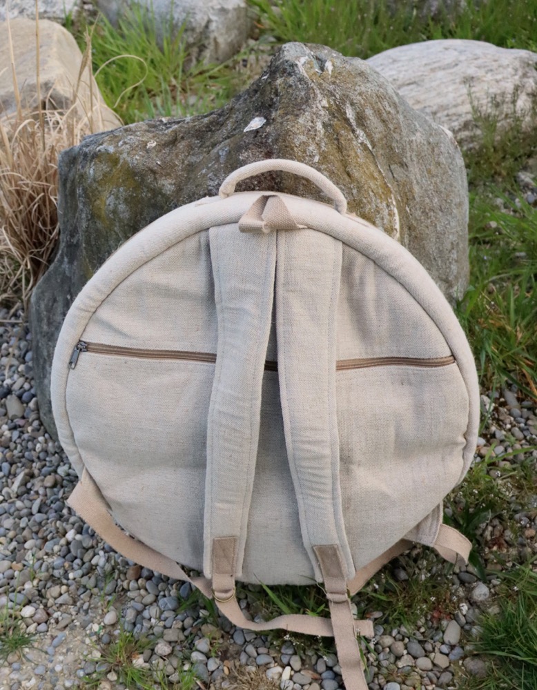 Trommeltasche Hanf mit Rucksackgurten 45/46 cm 
