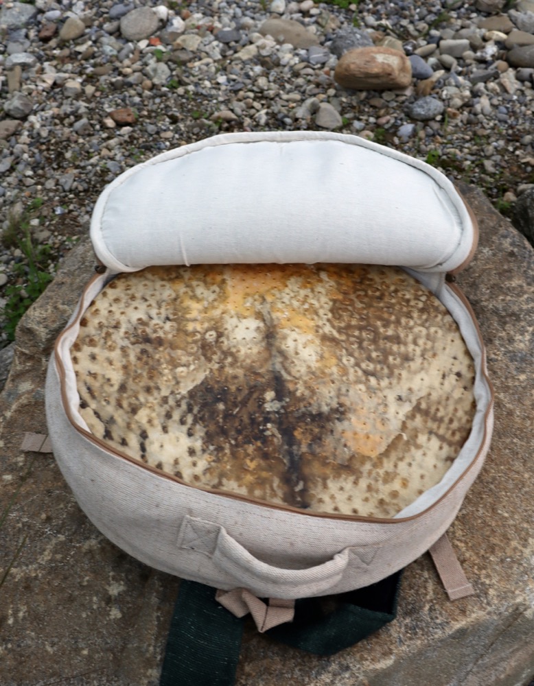 Trommeltasche Hanf mit Rucksackgurten 45/46 cm 