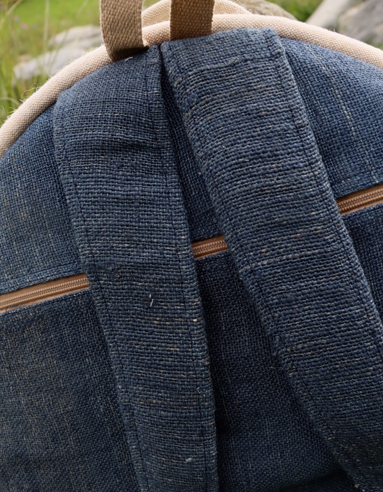 Trommeltasche Hanf mit Rucksackgurten 45/46 cm 