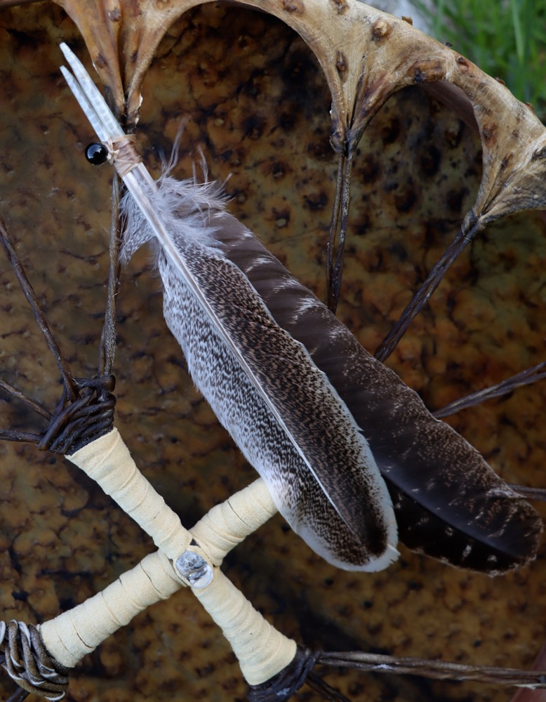 Neumondritual Trommel März 25 Vogel Strauss 46 cm