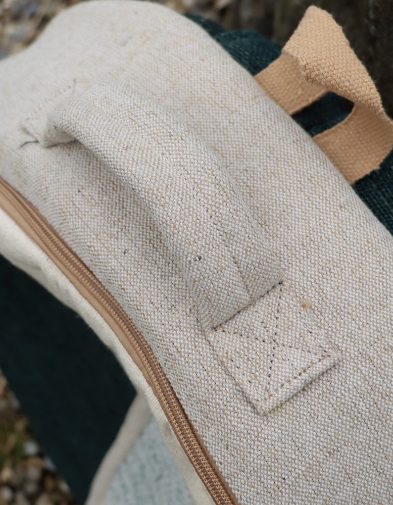 Trommeltasche Hanf mit Rucksackgurten 40 - 42 cm 