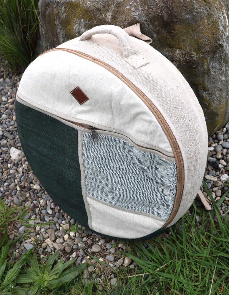 Trommeltasche Hanf mit Rucksackgurten 45/46 cm 