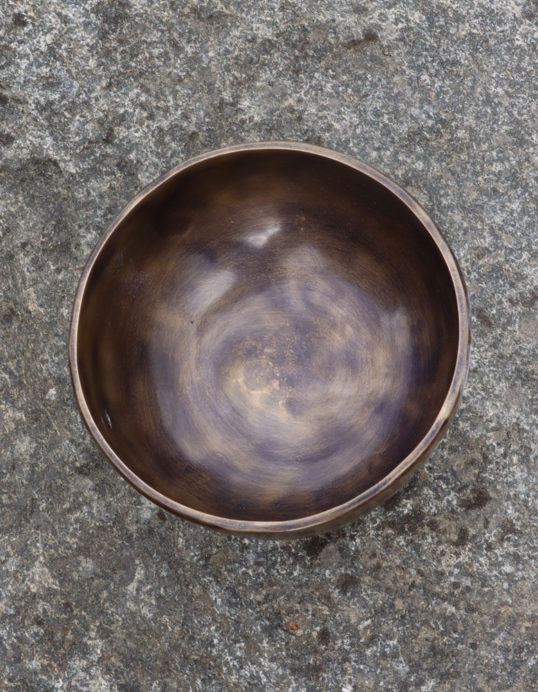 Klangschale Vollmond Mond Sid. 12 cm inkl. Schlägel und Kissen