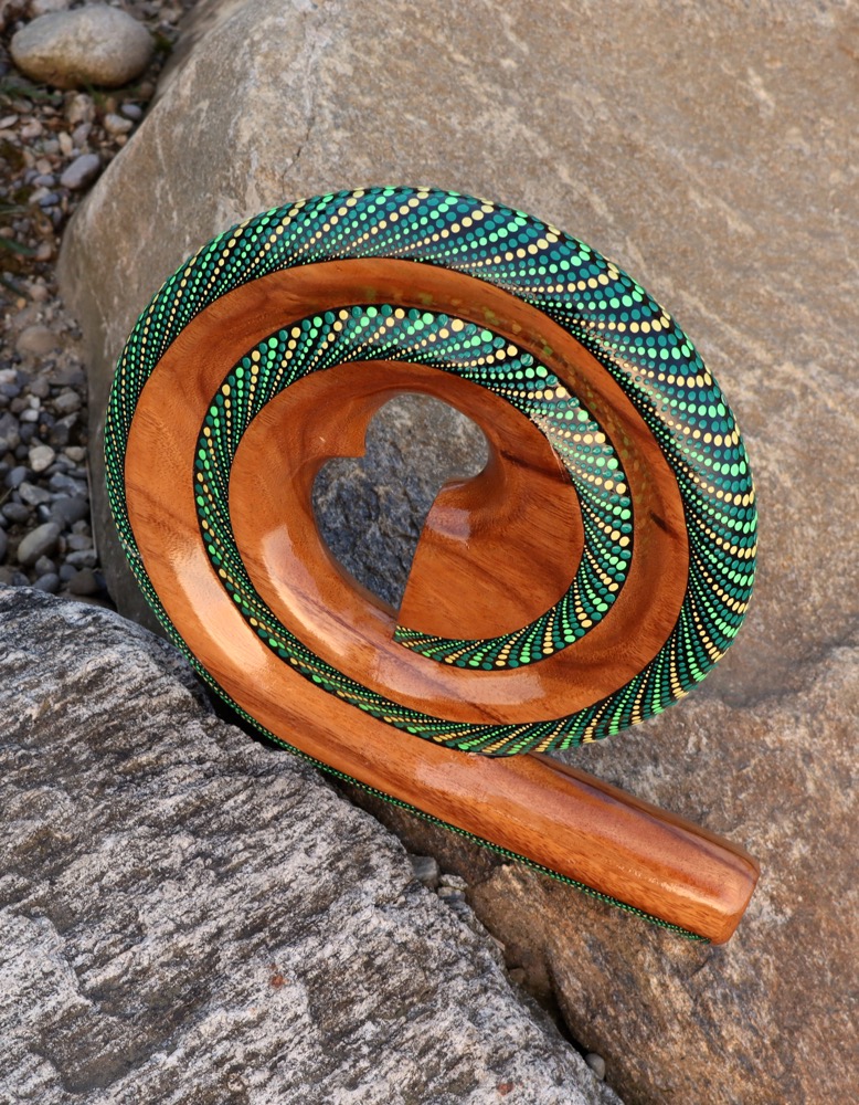 Reise Didgeridoo Didgeschnecke Teak C#