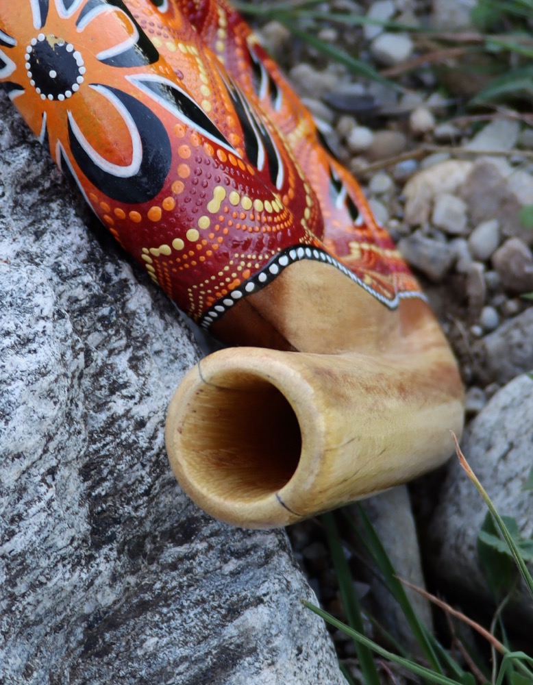 Reise Didgeridoo Didgeschnecke Teak C# 440 hz