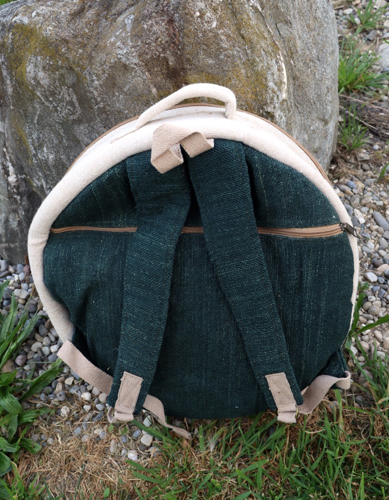 Trommeltasche Hanf mit Rucksackgurten 40 /41 cm 