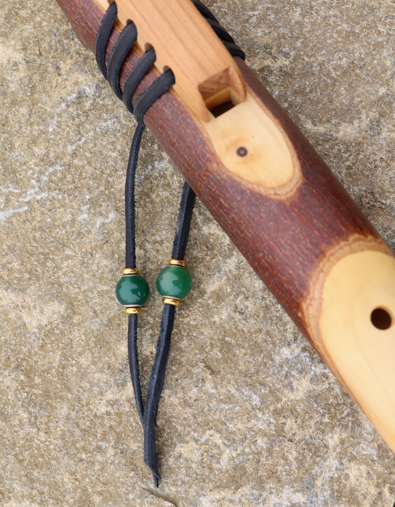 AKTION! Indianerflöte Hartriegel Jade Kugeln f# 432 hz