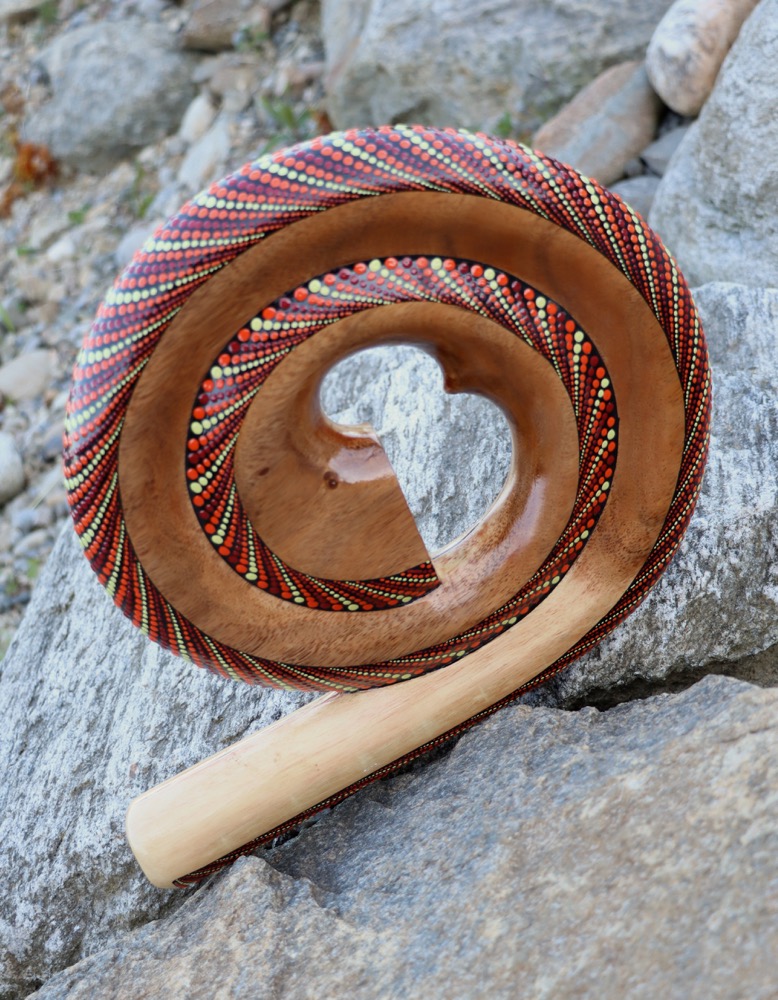 Reise Didgeridoo Didgeschnecke Teak C# 440 hz 