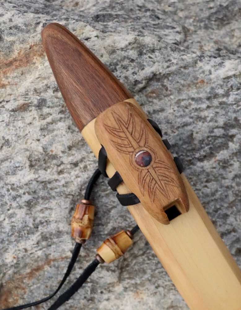 Gebetsflöte Hartriegel G Flöte  red Jasper 440 hz 