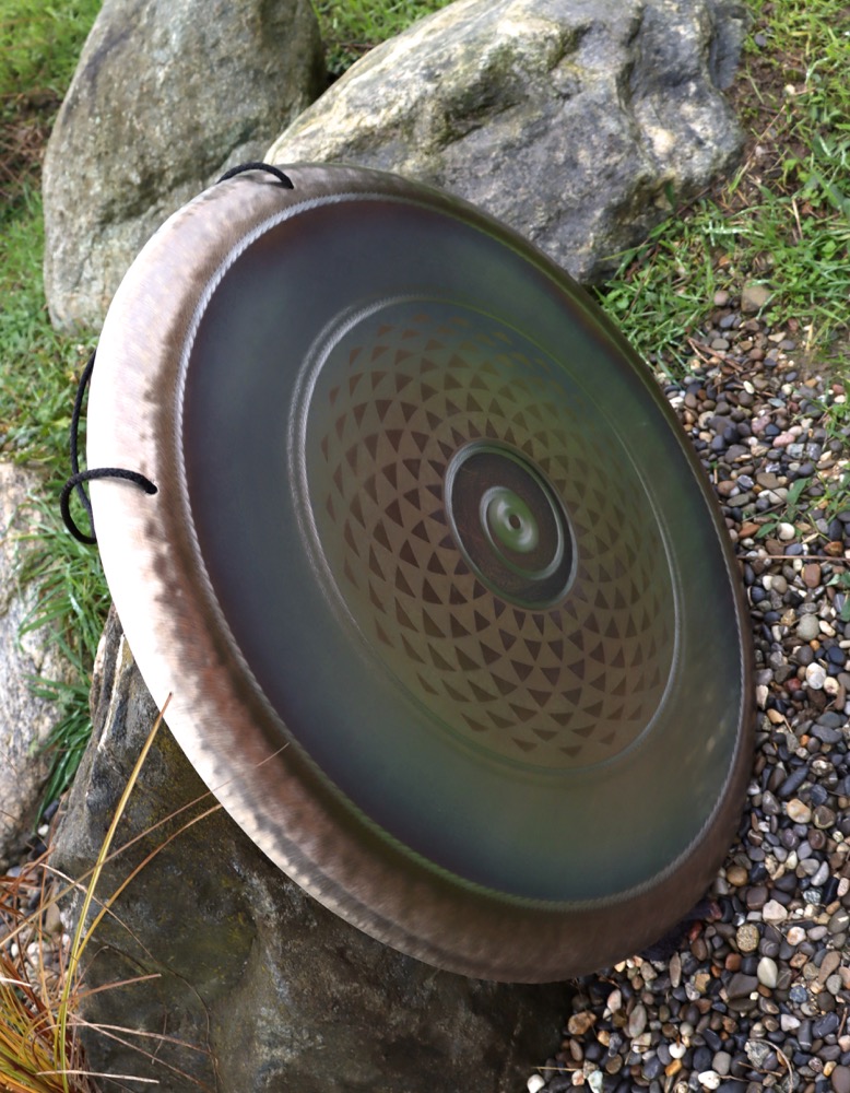 WOM GONG Vox Spirale - fire printed 70 cm 