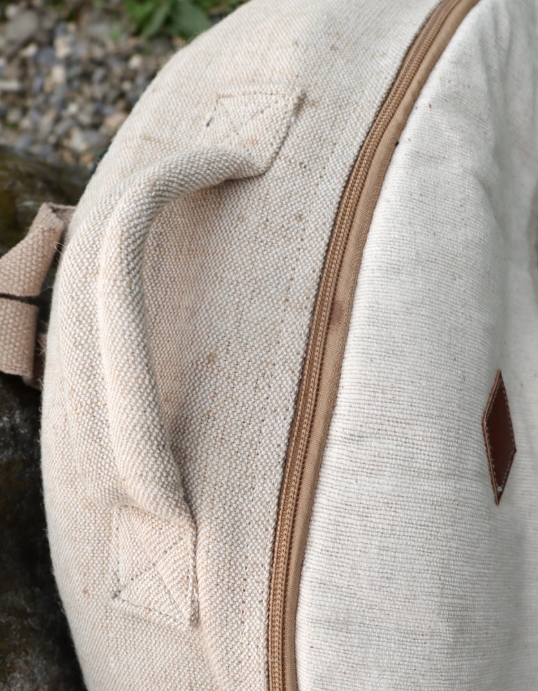 Trommeltasche Hanf mit Rucksackgurten 45/46 cm 