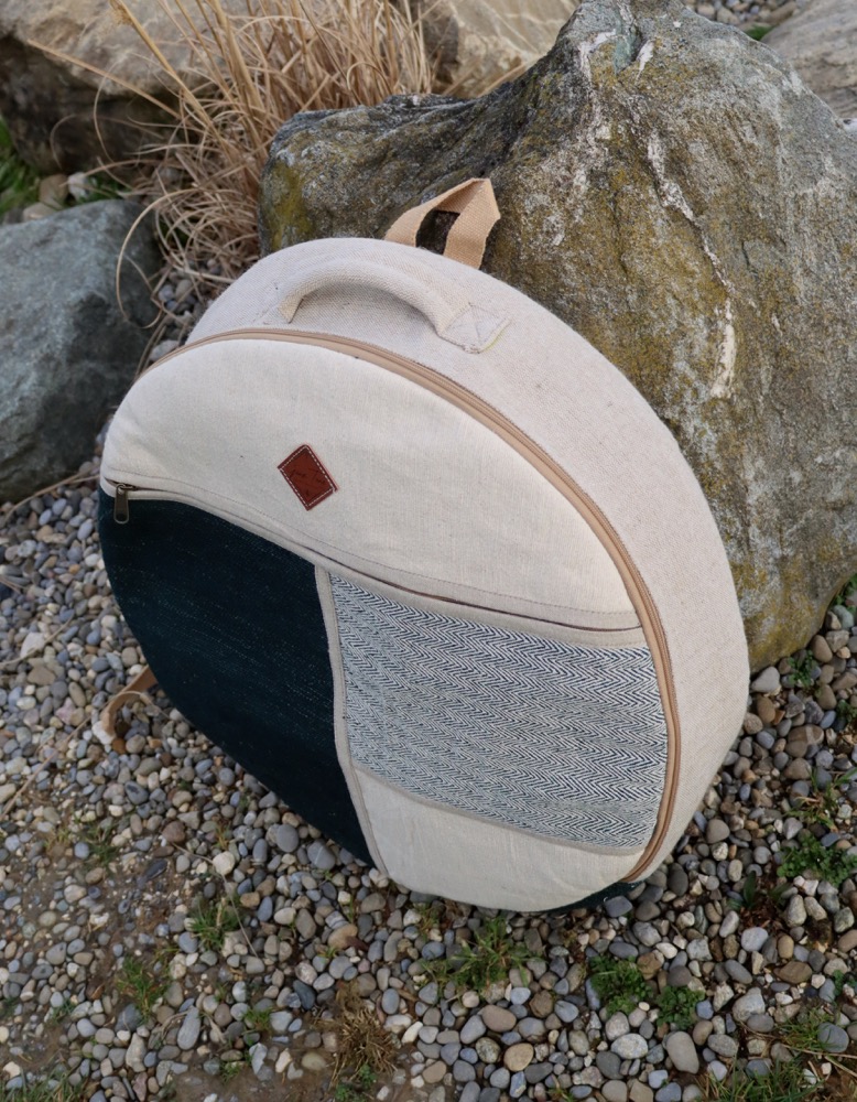 Trommeltasche Hanf mit Rucksackgurten 45/46 cm 