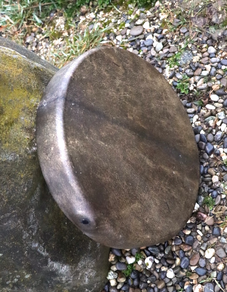 Edelstein Trommel Vollmond Feb. 26 Rothirsch Kuh 35,5 cm