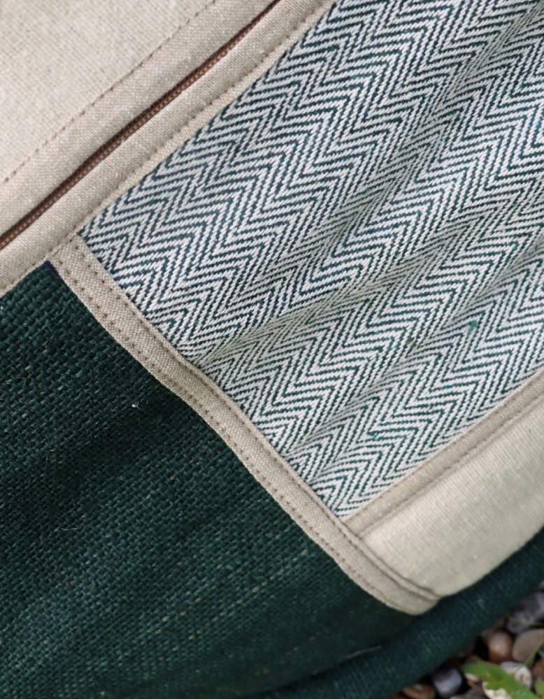 Trommeltasche Hanf mit Rucksackgurten 35- 38 cm 