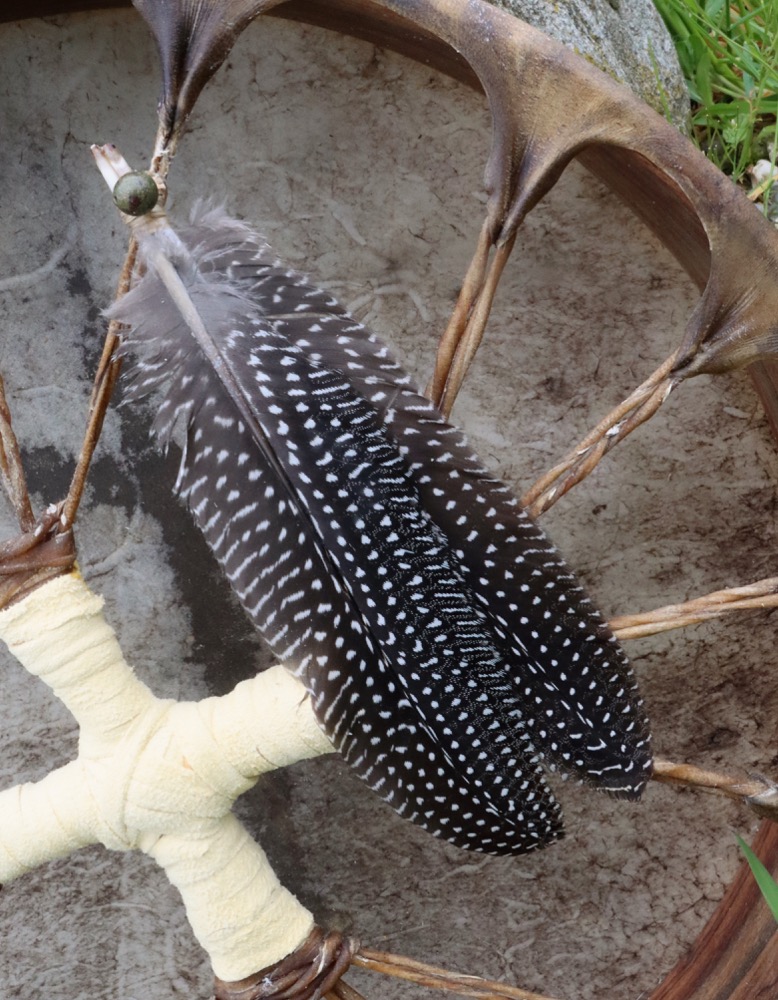 Edelsteintrommel Vollmond April 26 Rothirsch Bulle 35 cm