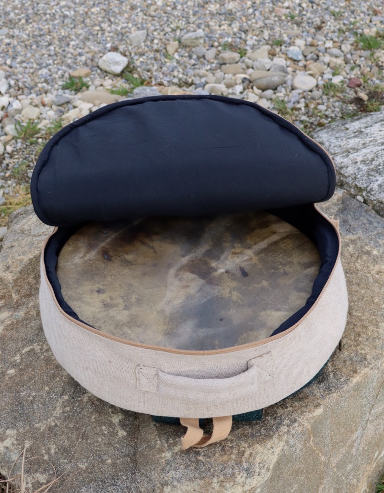 Trommeltasche Hanf mit Rucksackgurten 45/46 cm 