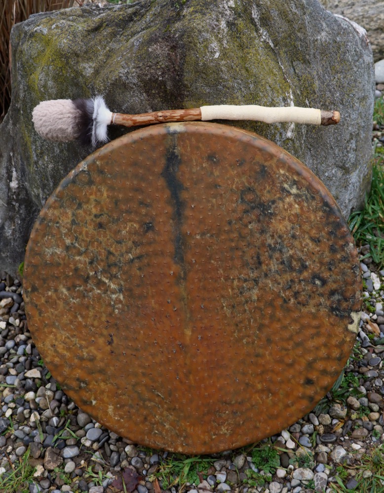 Vollmondritual Trommel Dez. 25 Vogel Strauss 46 cm