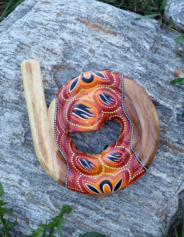 Reise Didgeridoo Didgeschnecke Teak C# 440 hz