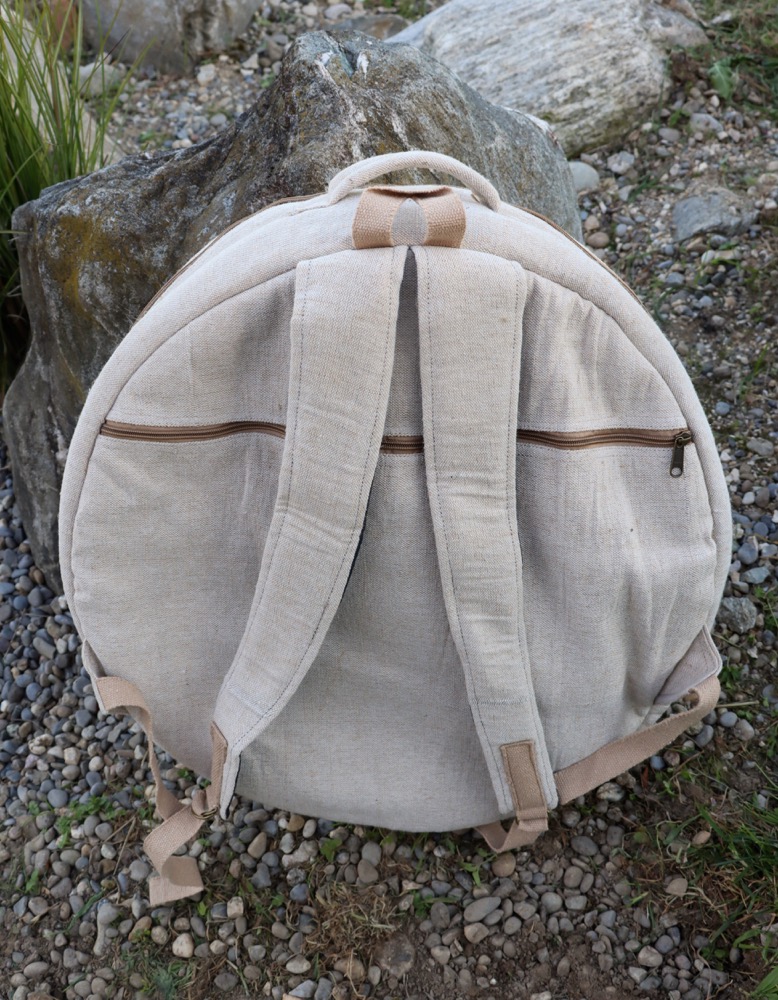 Trommeltasche Hanf mit Rucksackgurten 50 - 52 cm 