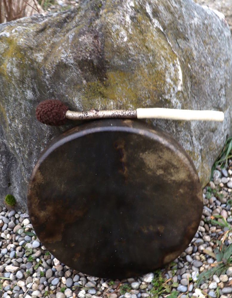 Schamanen Trommel Rothirsch Bulle 35 cm ungeschmückt