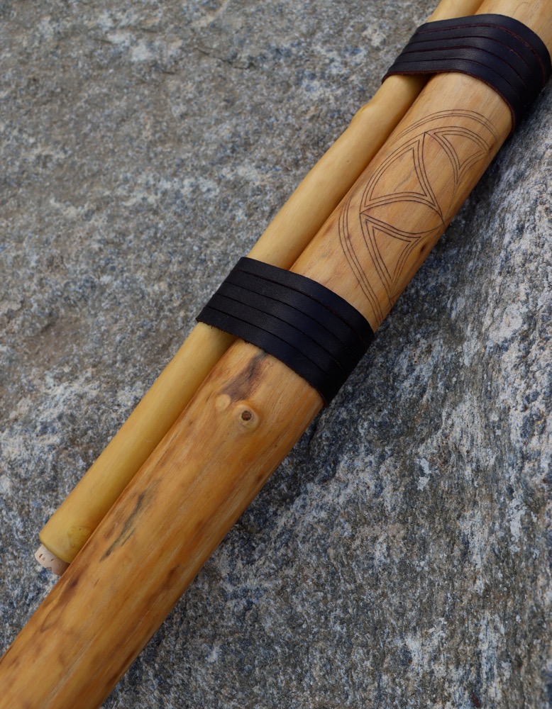Obertonflöte Bass D Holunder 115 cm