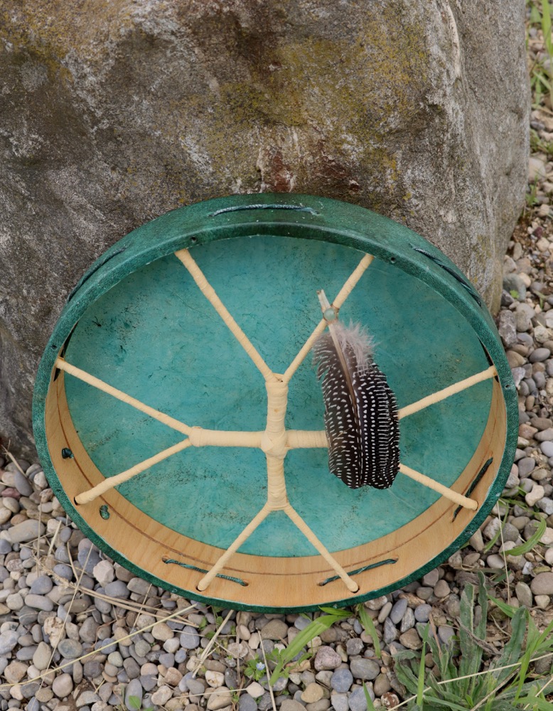 Schamanen Trommel Neumond Mai 25  stimmbar 35 cm Ziege