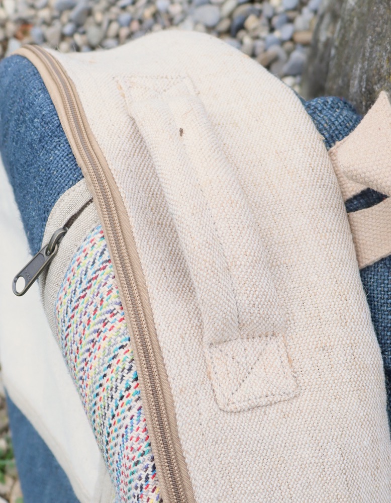 Trommeltasche Hanf mit Rucksackgurten 37-39 cm 