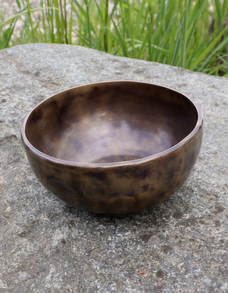 Klangschale Vollmond Mond Sid. 12 cm inkl. Schlägel und Kissen