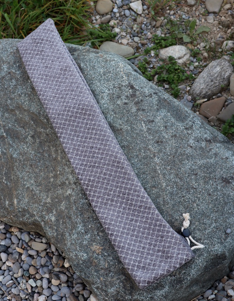 Flötenhülle aus starkem Stoff grau gemustert 70 cm