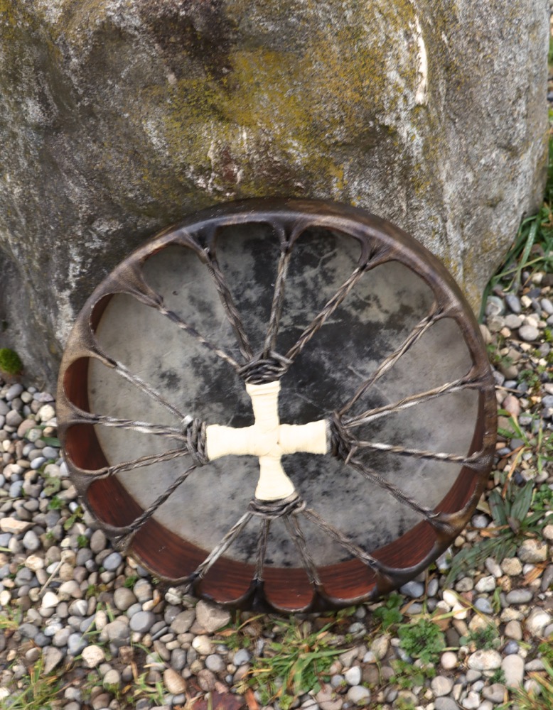 Schamanen Trommel Rothirsch Bulle 35 cm ungeschmückt