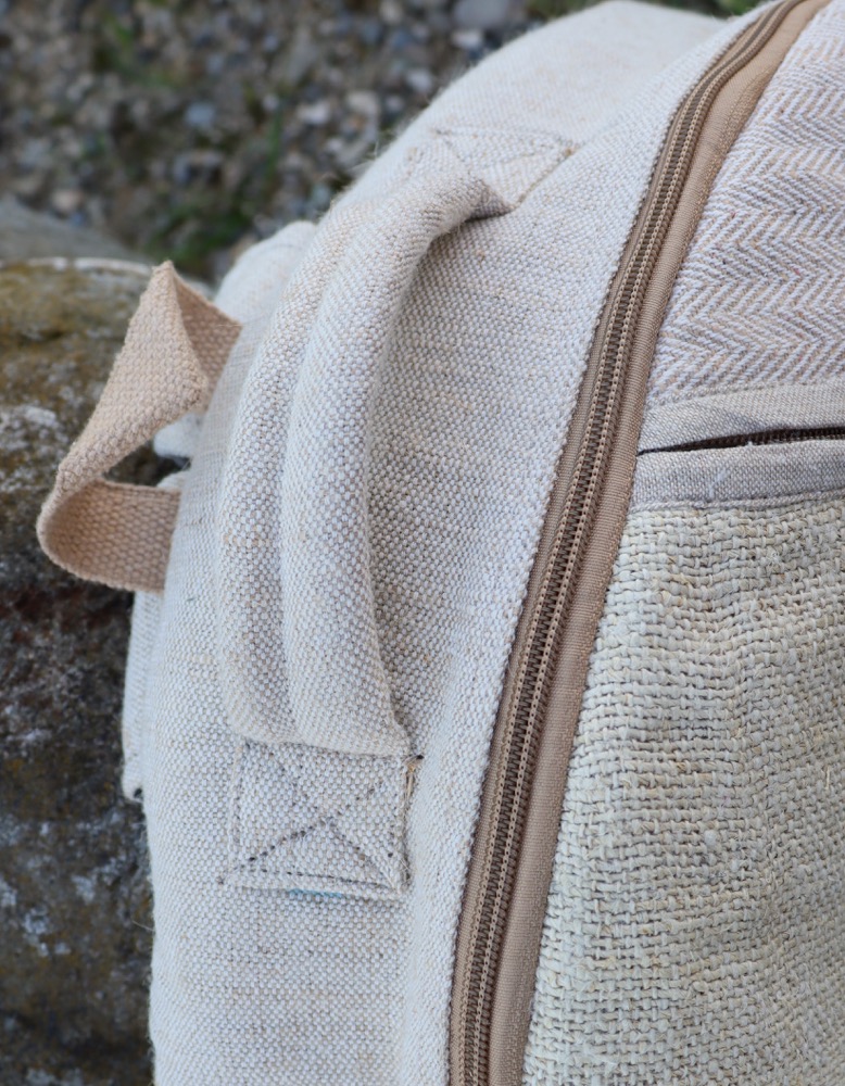 Trommeltasche Hanf mit Rucksackgurten 50 - 52 cm 