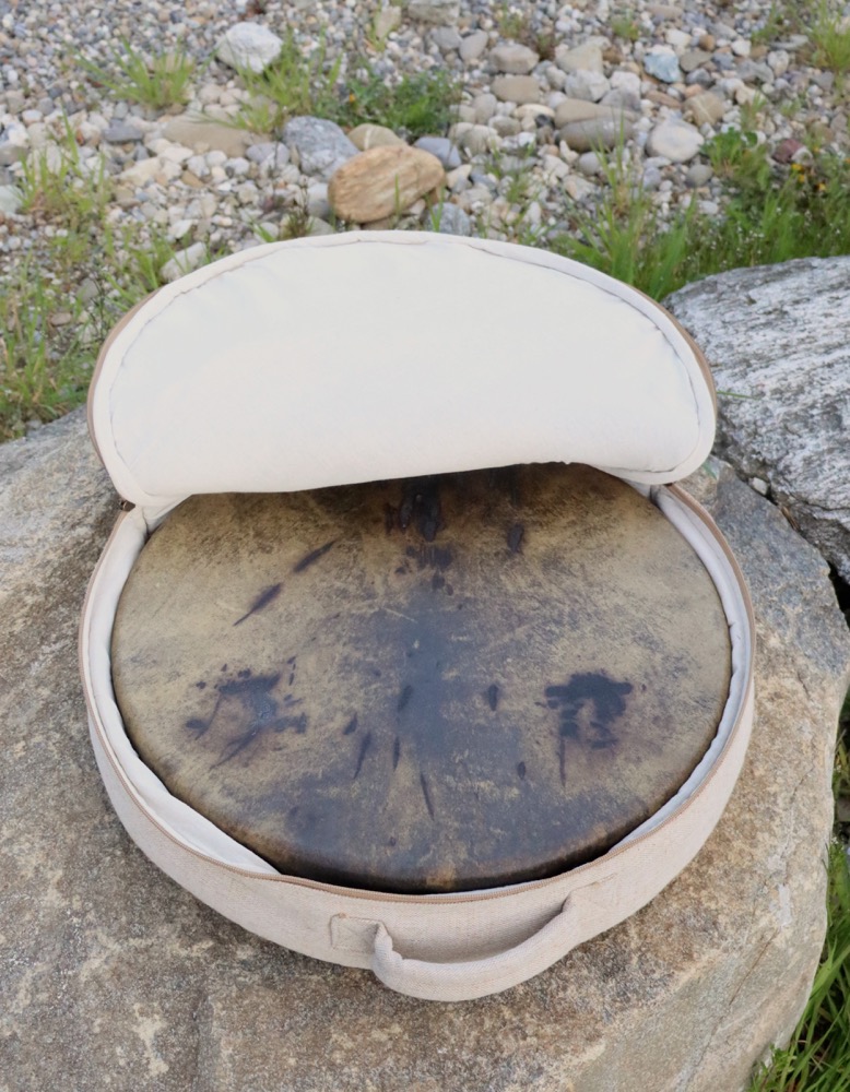 Trommeltasche Hanf mit Rucksackgurten 45/46 cm 